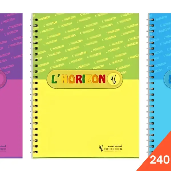 Cahier L’horizon 240 Pages Petits Carreaux – Grand Format A4